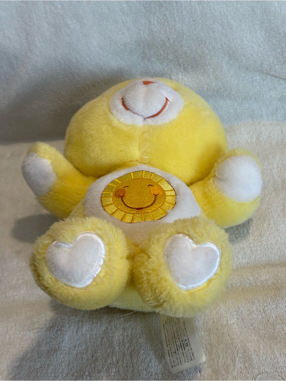 VTG Care Bears Funshine Bear plush With Carlton Cards Tuche Tags Early 2000s 13” - Picture 6 of 14